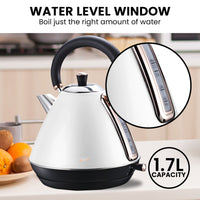 Thumbnail for Pronti 1.7l Rose Trim Collection Kettle - White