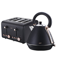 Thumbnail for Pronti Rose Trim Collection Toaster & Kettle Bundle - Black