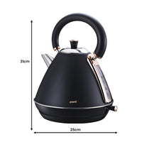 Thumbnail for Pronti Rose Trim Collection Toaster & Kettle Bundle - Black