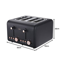 Thumbnail for Pronti Rose Trim Collection Toaster & Kettle Bundle - Black