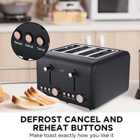 Thumbnail for Pronti Rose Trim Collection Toaster & Kettle Bundle - Black