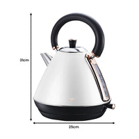 Thumbnail for Pronti Rose Trim Collection Toaster & Kettle Bundle - White