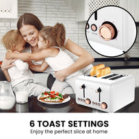 Thumbnail for Pronti Rose Trim Collection Toaster & Kettle Bundle - White