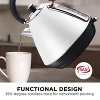 Thumbnail for Pronti Rose Trim Collection Toaster & Kettle Bundle - White