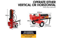 Thumbnail for Yukon 60 Ton Diesel Electric Start Engine Hydraulic Log Splitter Wood Firewood