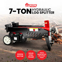 Thumbnail for Yukon 7 Ton Electric Log Splitter With Side Protectors Axe Wood Cutter