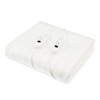 Thumbnail for Laura Hill Heated Electric Blanket Double Size Fitted Polyester Underlay Winter Throw - White