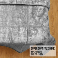 Thumbnail for Laura Hill Mink Blanket Double Sided Queen Size Soft Plush Bed Faux Throw Rug 220 X 240cm