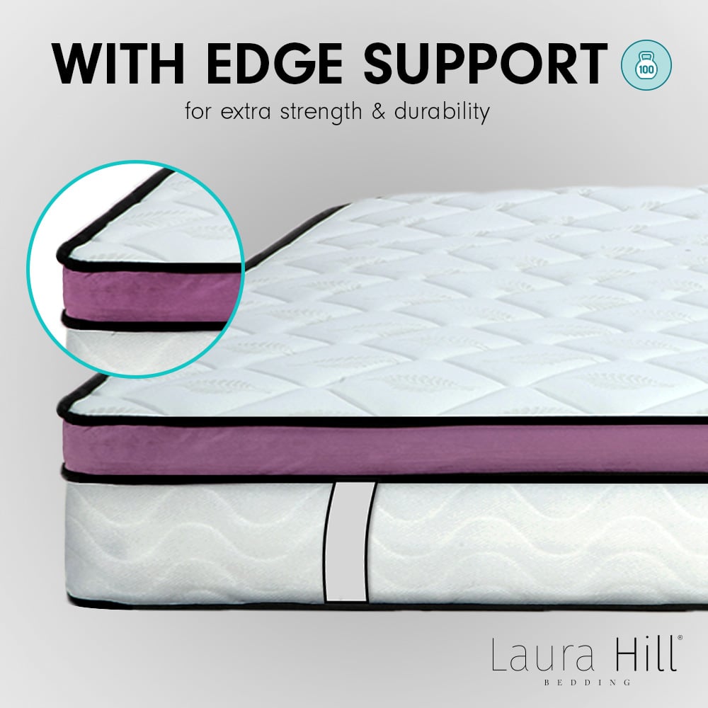 Laura Hill King Mattress Visco Cool Gel Infused Memory Foam Euro Top Pocket Spring 30cm