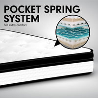 Thumbnail for Laura Hill King Mattress Bed Size Euro Top 5 Zone Spring Foam 32cm Bedding Pocket