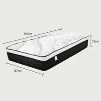 Thumbnail for Laura Hill Double Mattress Bed Size Euro Top Topper 5 Zone Spring Foam 32cm