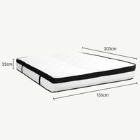 Thumbnail for Laura Hill Queen Mattress Bed Size Euro Top 5 Zone Spring Foam 32cm Bedding Pocket