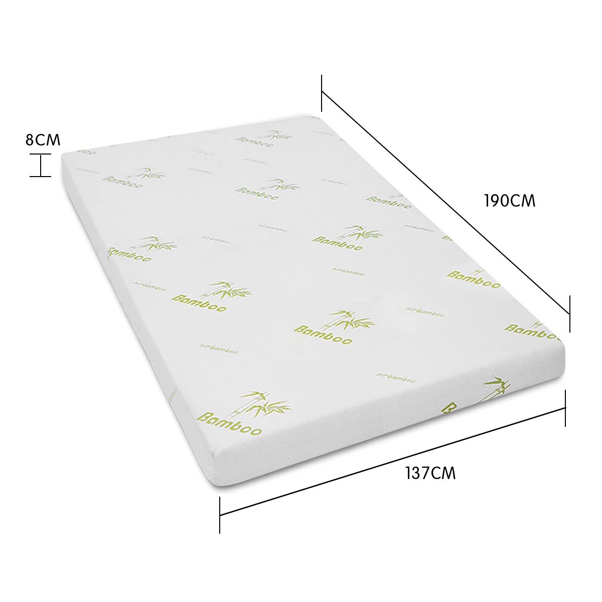 Laura Hill Cool Gel Memory Foam Mattress Topper Bamboo Fabric Cover Double