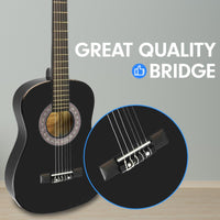 Thumbnail for Karrera 34in Acoustic Children Wooden Guitar - Black