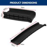 Thumbnail for Furtastic Foldable Car Dog Ramp Vehicle Ladder Step Stairs - Black