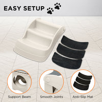 Thumbnail for Furtastic 38cm Foldable Pet Stairs Ramp - White
