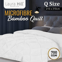 Thumbnail for Laura Hill Microfibre Bamboo Comforter Quilt 700gsm - Queen