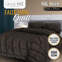 Thumbnail for Laura Hill 500GSM Faux Mink Quilt Comforter - Super King