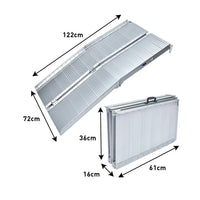 Thumbnail for Rigg Aluminium Portable Non-slip Wheelchair Ramp 4ft - Silver