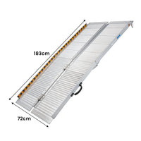 Thumbnail for Rigg Aluminium Portable Non-slip Wheelchair Ramp 6ft - Silver