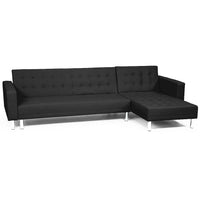 Thumbnail for Sarantino Corner Faux Leather Sofa Bed Couch with Chaise - Black