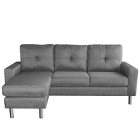 Thumbnail for Sarantino Linen Corner Sofa Lounge Couch Modular Furniture L Chair Home Chaise Grey