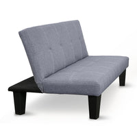 Thumbnail for Sarantino Sofa Bed Lounge Couch Futon Furniture Seat Adjustable Suite Dark Grey