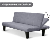 Thumbnail for Sarantino Sofa Bed Lounge Couch Futon Furniture Seat Adjustable Suite Dark Grey