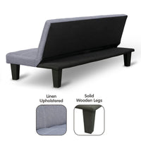 Thumbnail for Sarantino Sofa Bed Lounge Couch Futon Furniture Seat Adjustable Suite Dark Grey