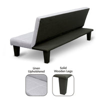 Thumbnail for Sarantino Linen Sofa Bed Lounge Couch Futon Furniture Seat Adjustable Suite Wood 2 Seater Light Grey