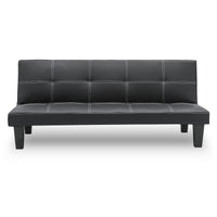 Thumbnail for Sarantino 2 Seater Modular Faux Leather Fabric Sofa Bed Couch - Black