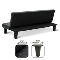 Thumbnail for Sarantino 2 Seater Modular Faux Leather Fabric Sofa Bed Couch - Black