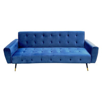 Thumbnail for Sarantino Ava 3-seater Tufted Velvet Sofa Bed By Sarantino - Blue