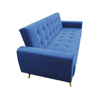 Thumbnail for Sarantino Ava 3-seater Tufted Velvet Sofa Bed By Sarantino - Blue