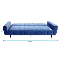 Thumbnail for Sarantino Ava 3-seater Tufted Velvet Sofa Bed By Sarantino - Blue