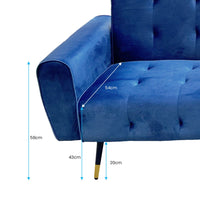 Thumbnail for Sarantino Ava 3-seater Tufted Velvet Sofa Bed By Sarantino - Blue