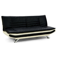 Thumbnail for Sarantino Bronx Sofa Bed Faux Leather Lounge Couch Futon Furniture Adjustable Suite Black