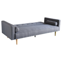 Thumbnail for Sarantino Madison Sofa Bed Lounge Couch Futon Furniture Home Dark Grey Linen Suite