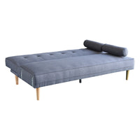 Thumbnail for Sarantino Madison Sofa Bed Lounge Couch Futon Furniture Home Dark Grey Linen Suite