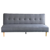 Thumbnail for Sarantino Madison Sofa Bed Lounge Couch Futon Furniture Home Dark Grey Linen Suite