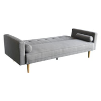 Thumbnail for Sarantino Madison Sofa Bed Lounge Couch Futon Furniture Home Light Grey Linen Suite