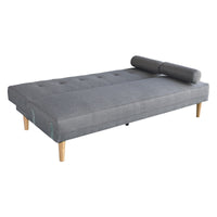 Thumbnail for Sarantino Madison Sofa Bed Lounge Couch Futon Furniture Home Light Grey Linen Suite