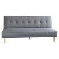 Thumbnail for Sarantino Madison Sofa Bed Lounge Couch Futon Furniture Home Light Grey Linen Suite