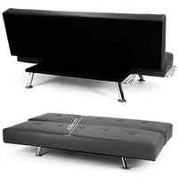 Thumbnail for Sarantino Brooklyn Sofa Bed Lounge Faux Leather Couch Futon Furniture Adjustable Suite Gr