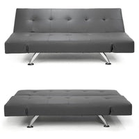 Thumbnail for Sarantino Brooklyn Sofa Bed Lounge Faux Leather Couch Futon Furniture Adjustable Suite Gr