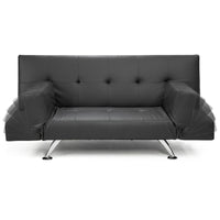 Thumbnail for Sarantino Brooklyn Sofa Bed Lounge Faux Leather Couch Futon Furniture Adjustable Suite Gr