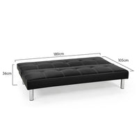 Thumbnail for Sarantino Chelsea Sofa Bed Faux Leather Lounge Couch Futon Furniture Modular Suite