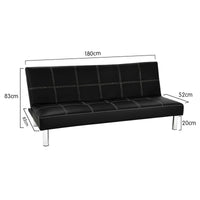 Thumbnail for Sarantino Chelsea Sofa Bed Faux Leather Lounge Couch Futon Furniture Modular Suite