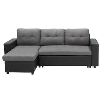 Thumbnail for Sarantino Corner Sofa Linen Lounge Couch L-shaped Modular Furniture Home Chaise Grey