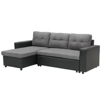 Thumbnail for Sarantino Corner Sofa Linen Lounge Couch L-shaped Modular Furniture Home Chaise Grey